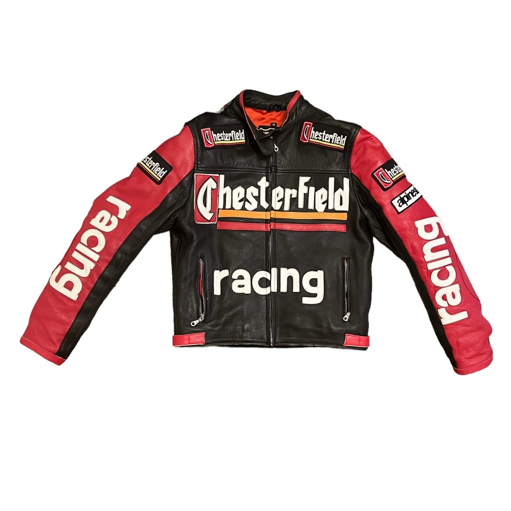Genuine leather racing jacket